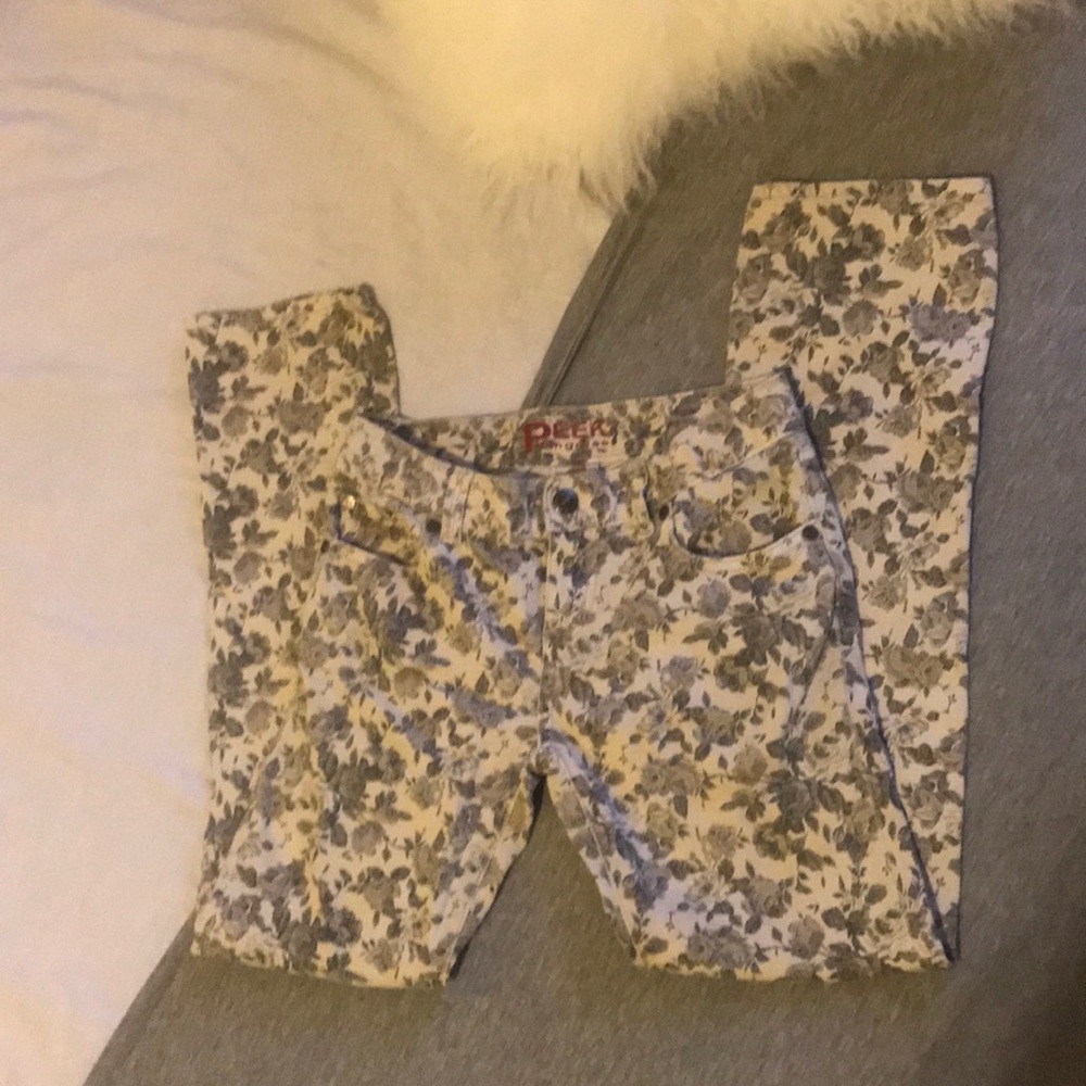 Peek low rise rose print Jeans